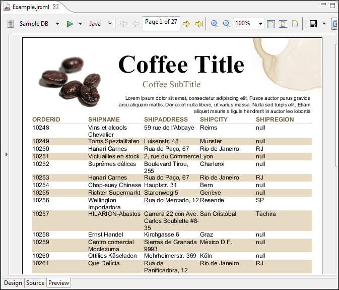 report basic preview