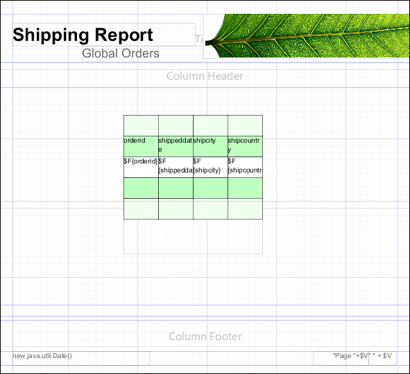 table in report