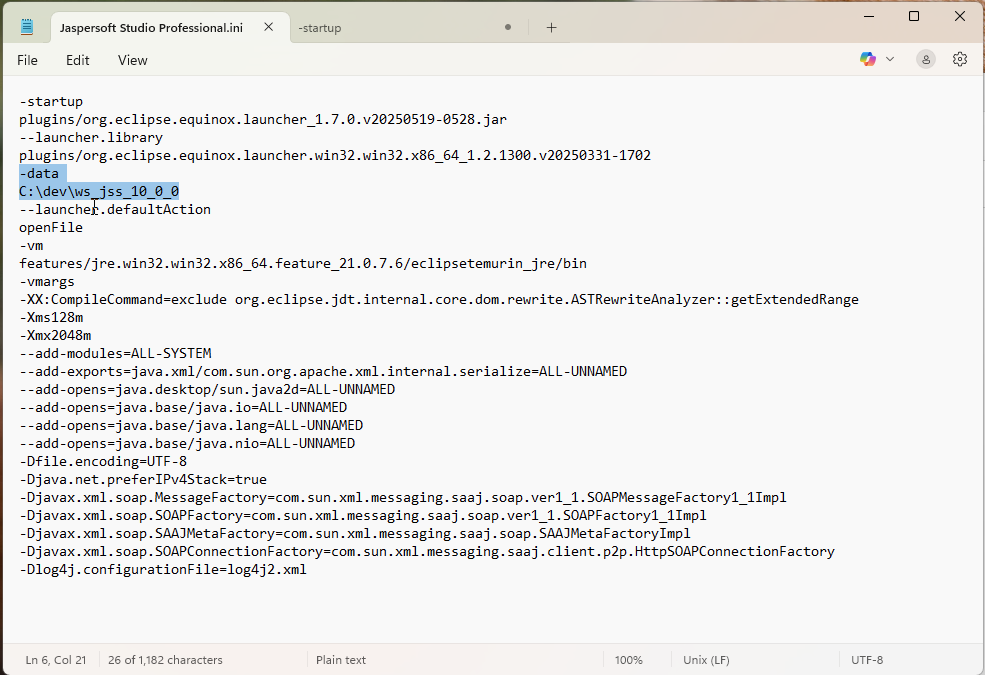 workspace with dataflag